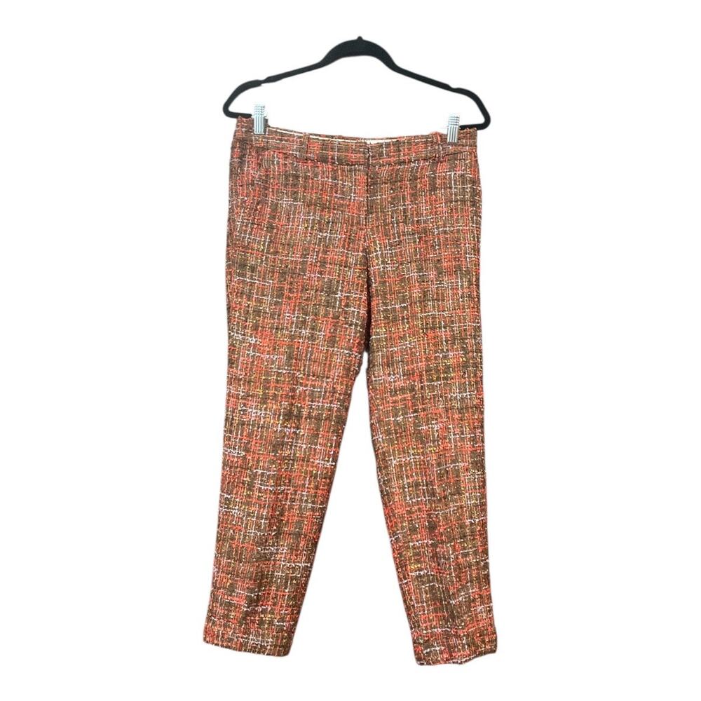 J. Crew Tweed Pants Cafe Capri Orange 4